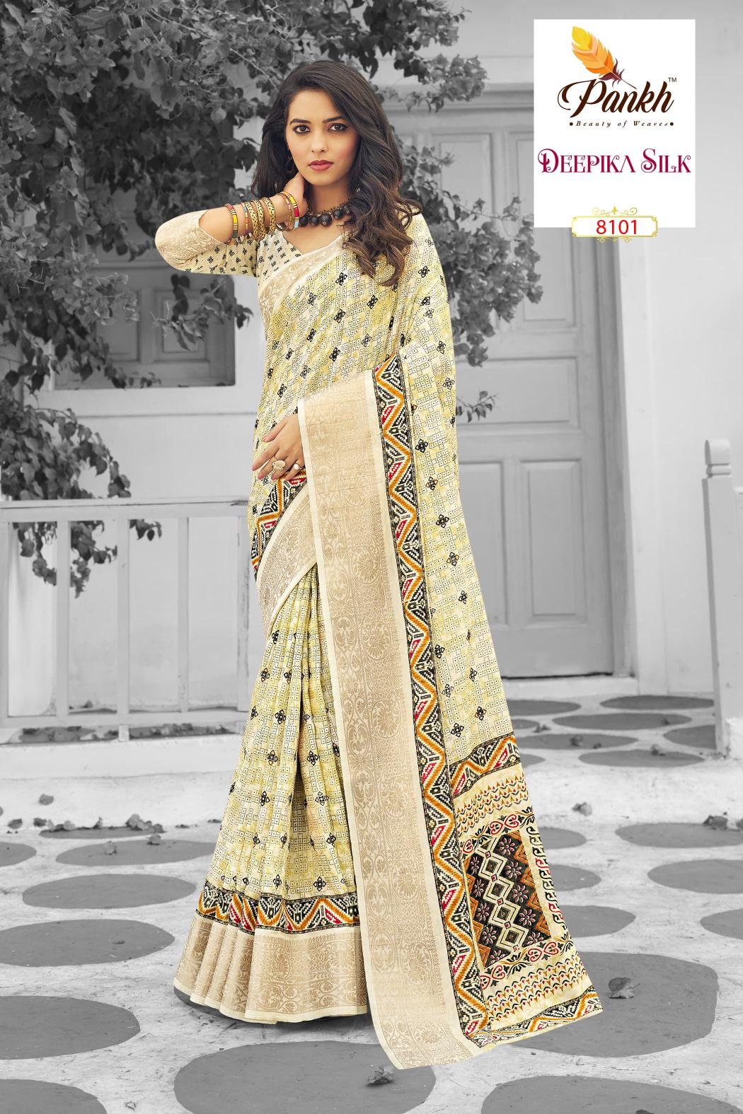 Pankh Deepika Silk Printed Fancy Saree Collection