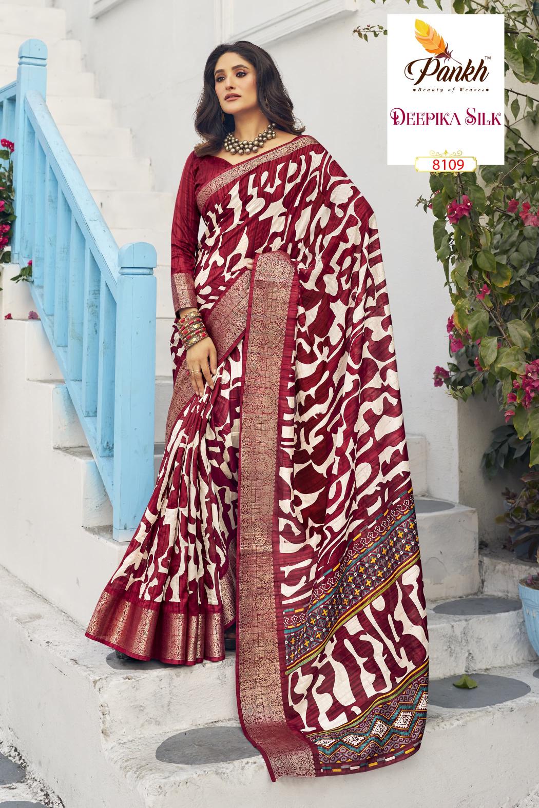 Pankh Deepika Silk Printed Fancy Saree Collection