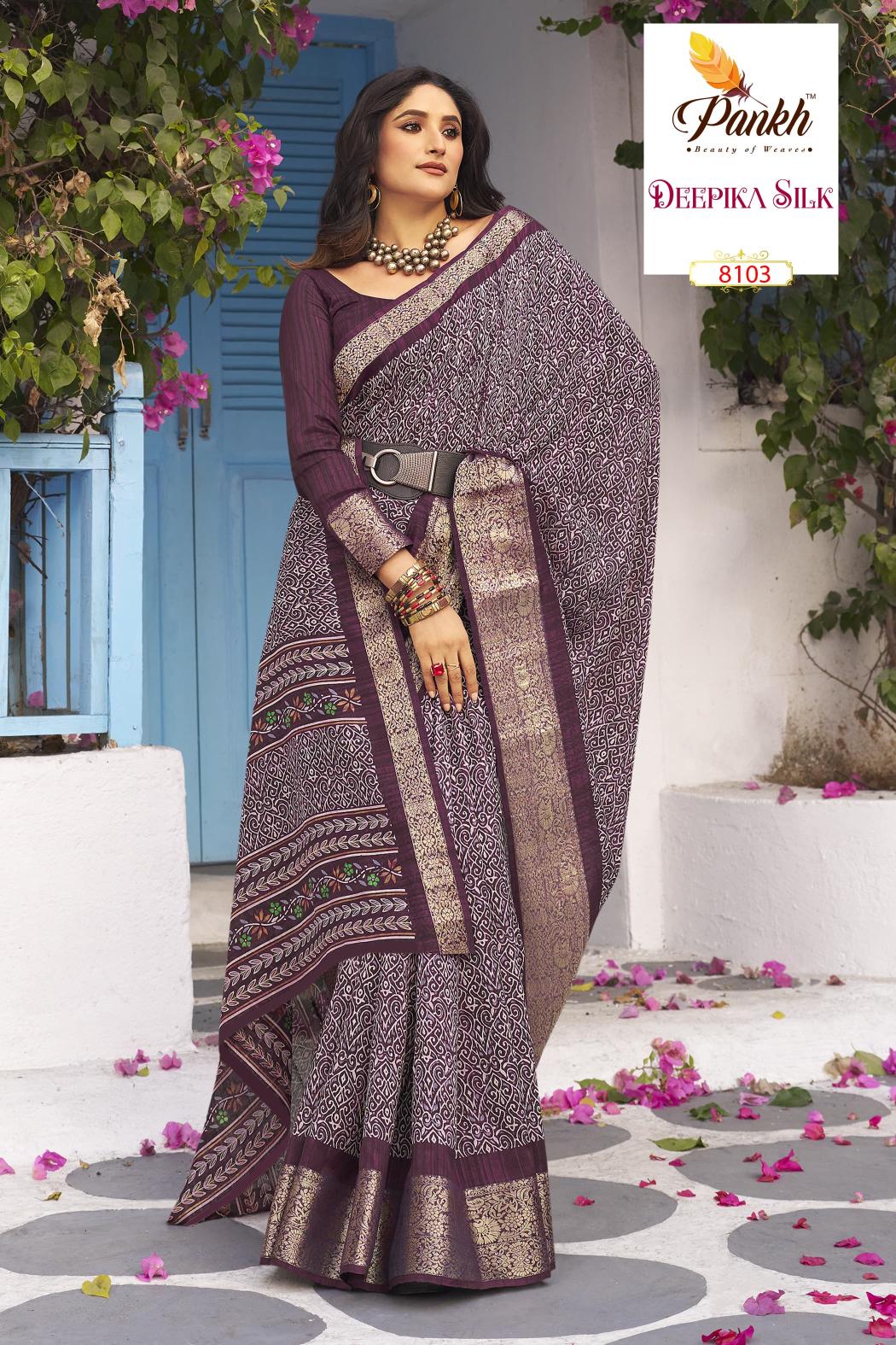 Pankh Deepika Silk Printed Fancy Saree Collection