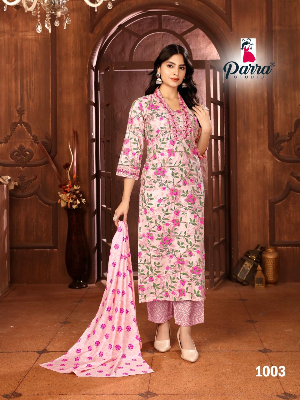 Parra Kriti Chanderi Kurti Bottom With Dupatta Collection