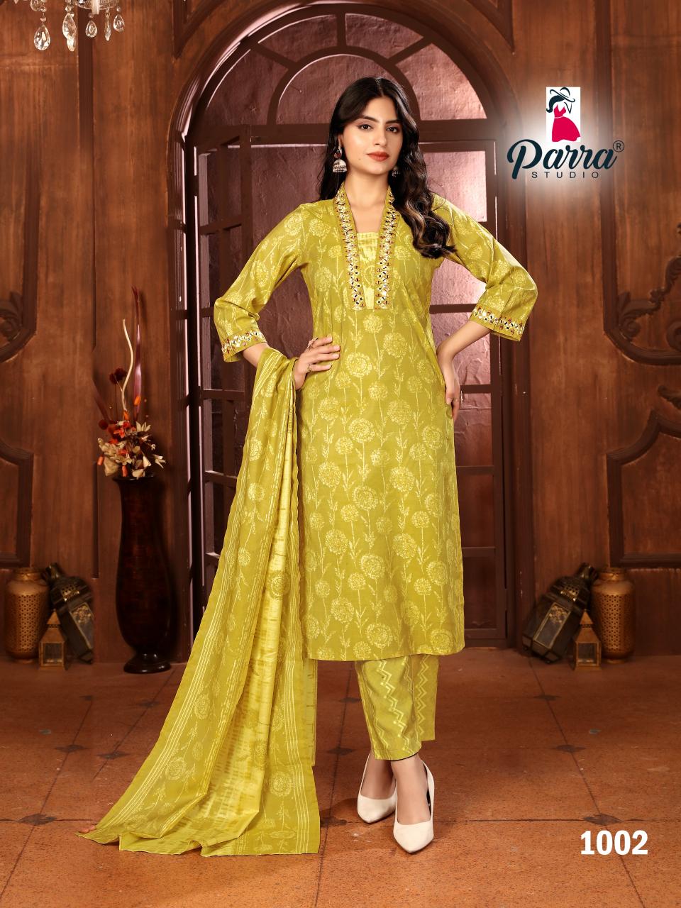 Parra Kriti Chanderi Kurti Bottom With Dupatta Collection