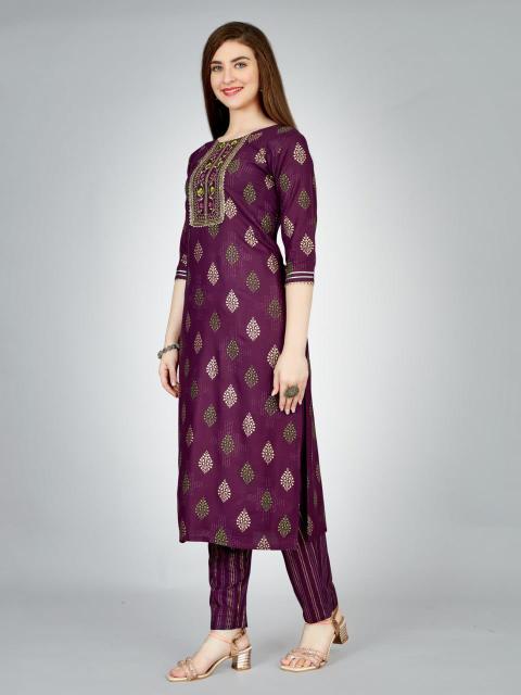 Radhika 1 Heavy Rayon Foil Printed Kurti With Bottom Collection