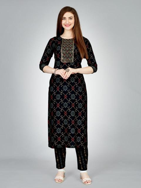 Radhika 1 Heavy Rayon Foil Printed Kurti With Bottom Collection