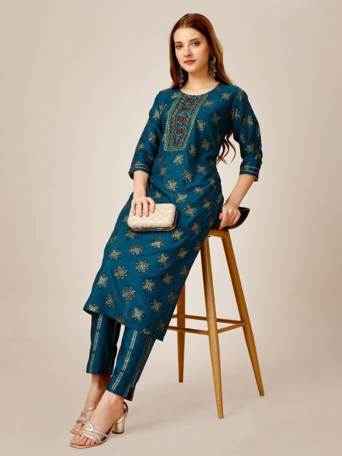 Radhika 1 Heavy Rayon Foil Printed Kurti With Bottom Collection