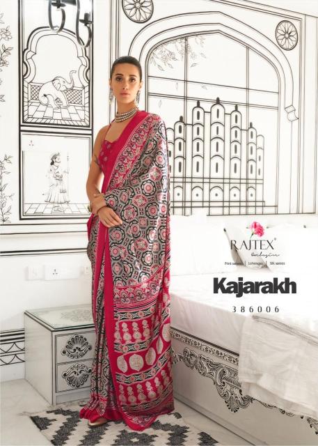 Rajtex Kajarakh Designer Satin Crepe Printed Sarees Collection