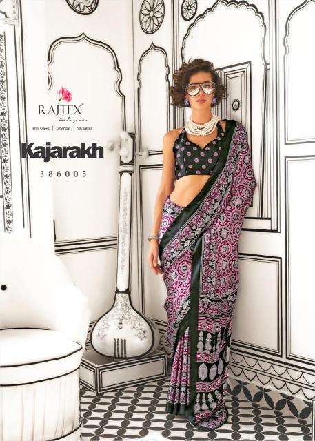 Rajtex Kajarakh Designer Satin Crepe Printed Sarees Collection