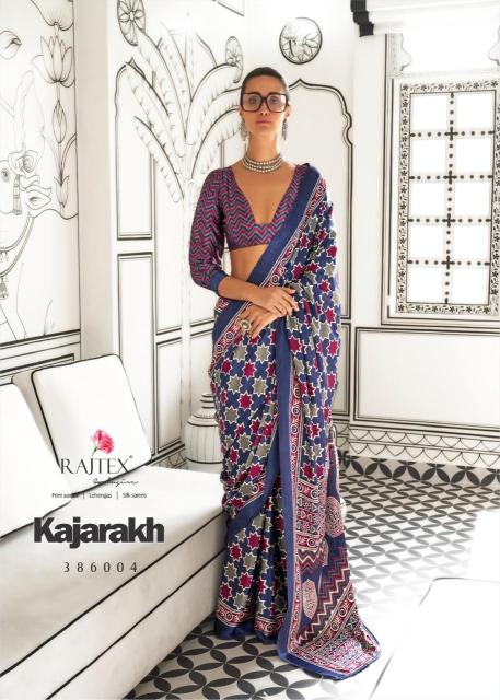 Rajtex Kajarakh Designer Satin Crepe Printed Sarees Collection