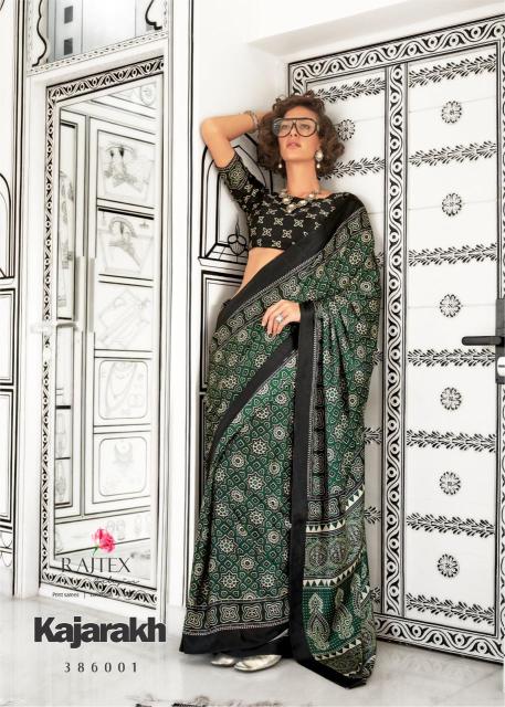 Rajtex Kajarakh Designer Satin Crepe Printed Sarees Collection