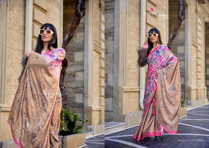 Rajtex Klora Digital Printed Satin Crepe Saree Collection