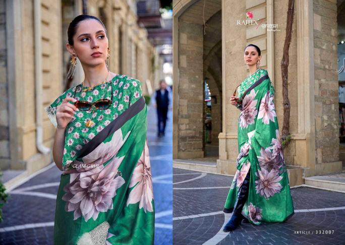 Rajtex Klora Digital Printed Satin Crepe Saree Collection