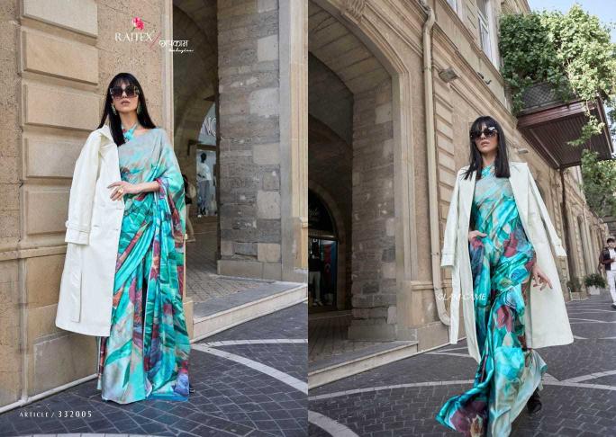 Rajtex Klora Digital Printed Satin Crepe Saree Collection