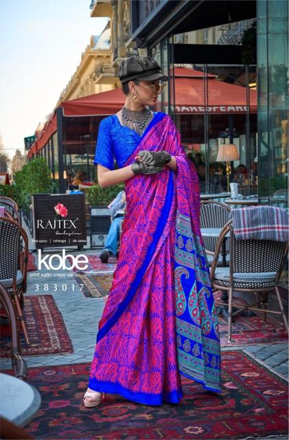 Rajtex Kobe Printed Japanese Satin Crepe Sarees Collection