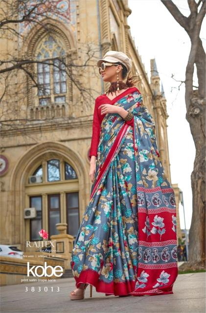 Rajtex Kobe Printed Japanese Satin Crepe Sarees Collection