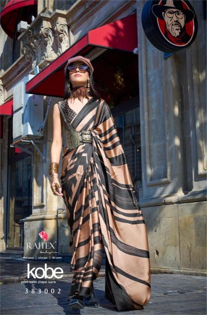 Rajtex Kobe Printed Japanese Satin Crepe Sarees Collection