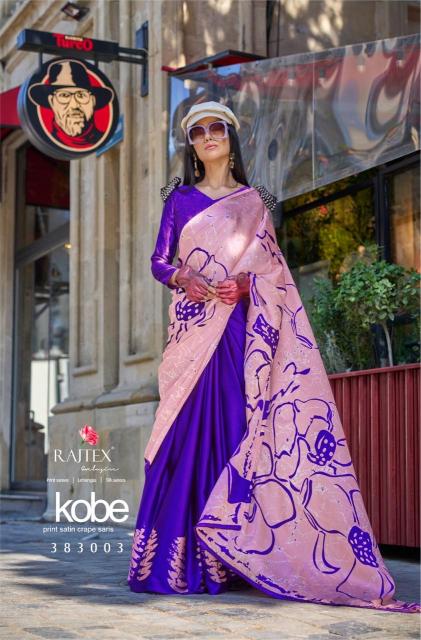 Rajtex Kobe Printed Japanese Satin Crepe Sarees Collection