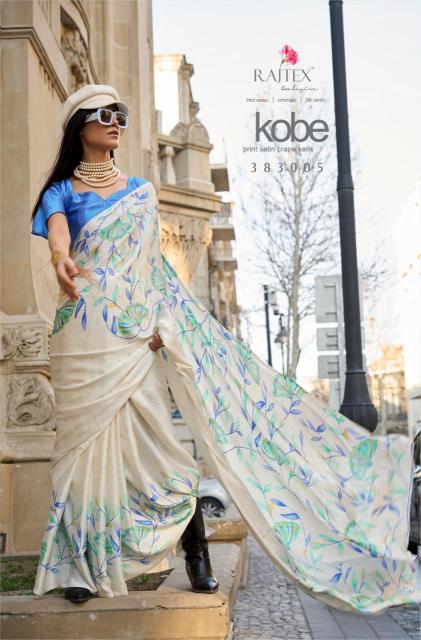 Rajtex Kobe Printed Japanese Satin Crepe Sarees Collection