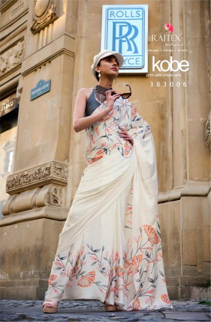 Rajtex Kobe Printed Japanese Satin Crepe Sarees Collection