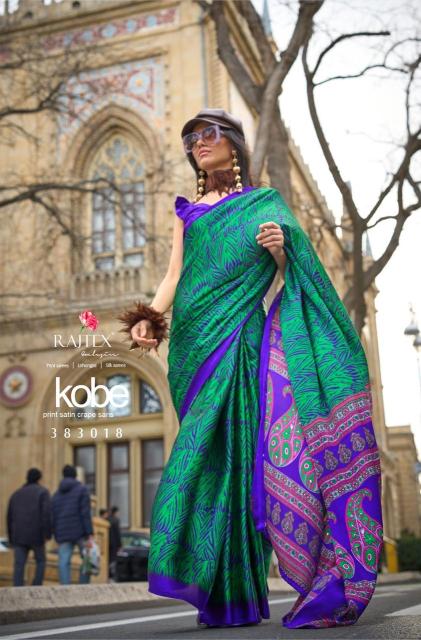 Rajtex Kobe Printed Japanese Satin Crepe Sarees Collection