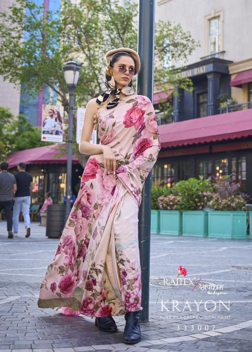 Rajtex Krayon Digital Printed Crepe Silk Saree Collection