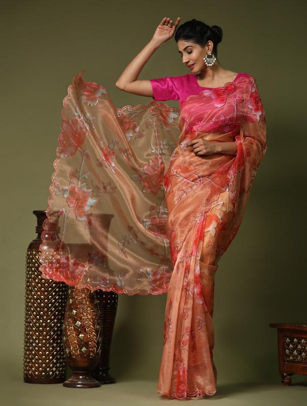 Rangat 1 Organza Beautiful Digital Printed Saree Collection