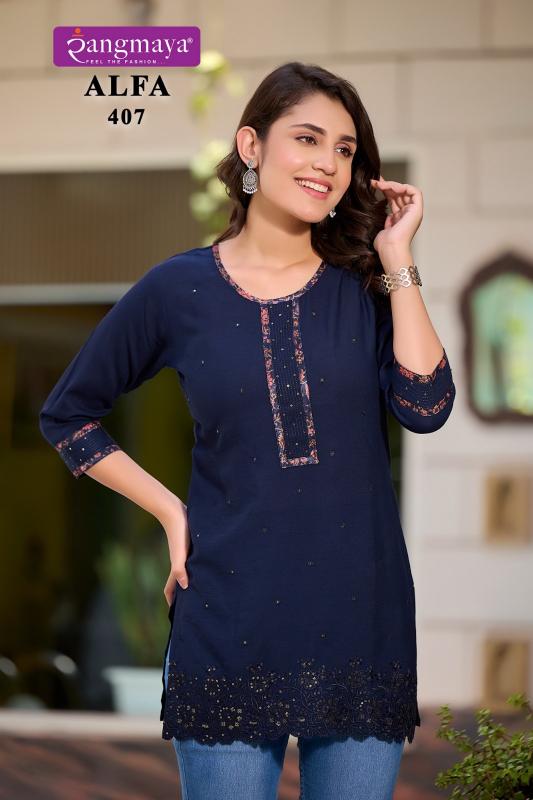 Rangmaya Alfa Vol 4 Rayon Western Tops Collection