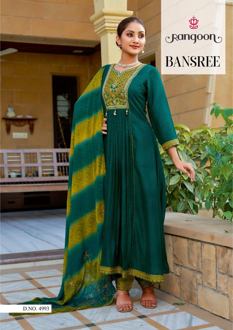 Rangoon Bansree Silk Kurti Bottom With Dupatta Collection