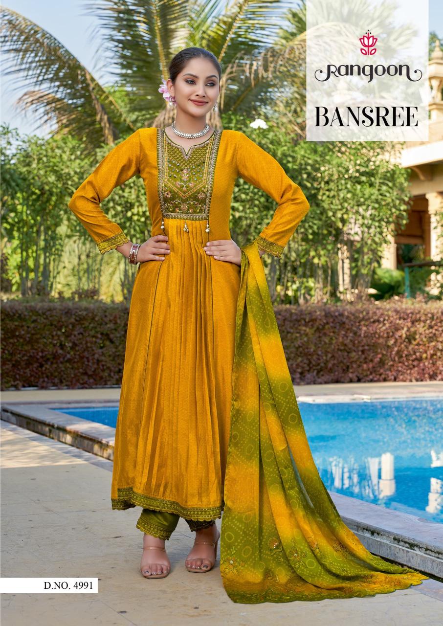 Rangoon Bansree Silk Kurti Bottom With Dupatta Collection