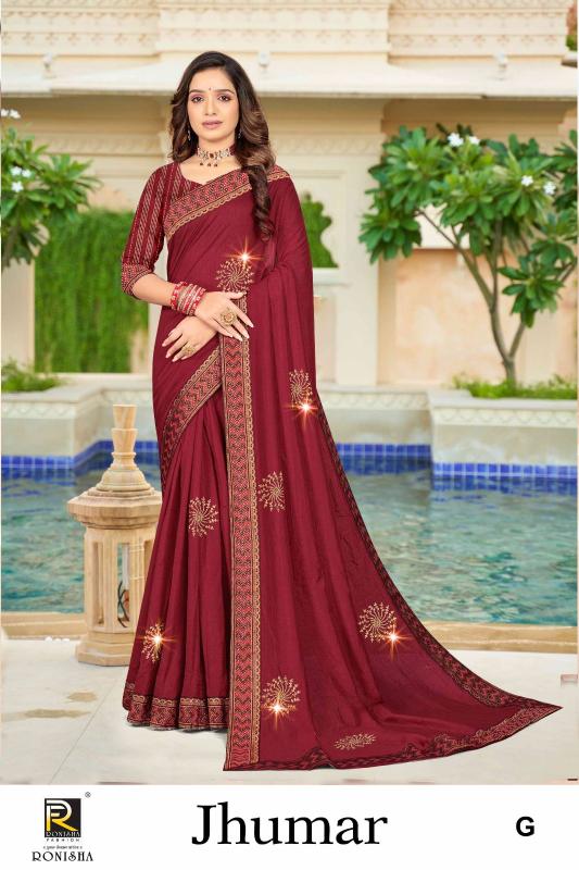 Ronisha Jhumar Siroski Work Designer Saree Collection