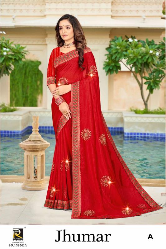 Ronisha Jhumar Siroski Work Designer Saree Collection