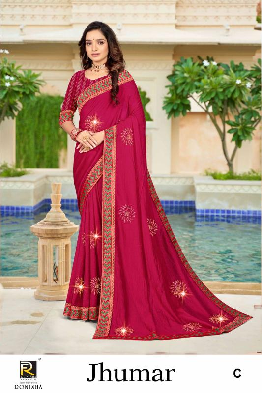 Ronisha Jhumar Siroski Work Designer Saree Collection