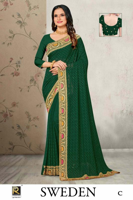 Ronisha Sweden Fancy Embroidery Super Hit Sarees Collection