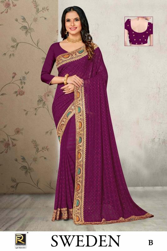 Ronisha Sweden Fancy Embroidery Super Hit Sarees Collection