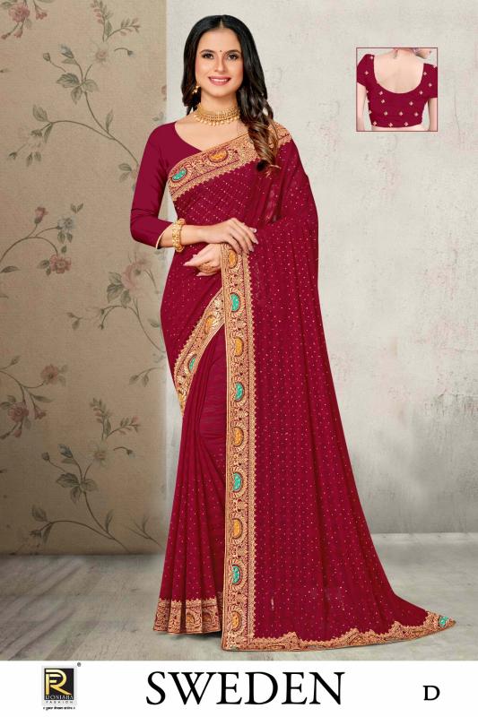 Ronisha Sweden Fancy Embroidery Super Hit Sarees Collection