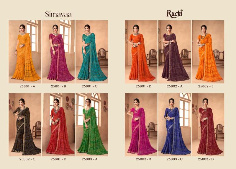 Ruchi Simayaa 18 Desiger Chiffon Saree Wholesaler