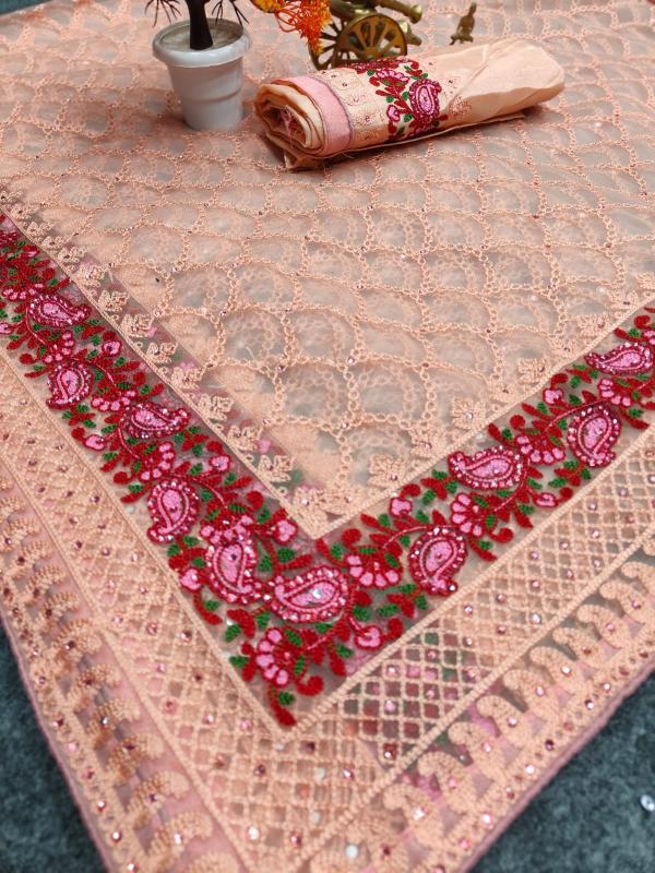 Sakhi 373 Emabroidery Soft Net Saree Collection