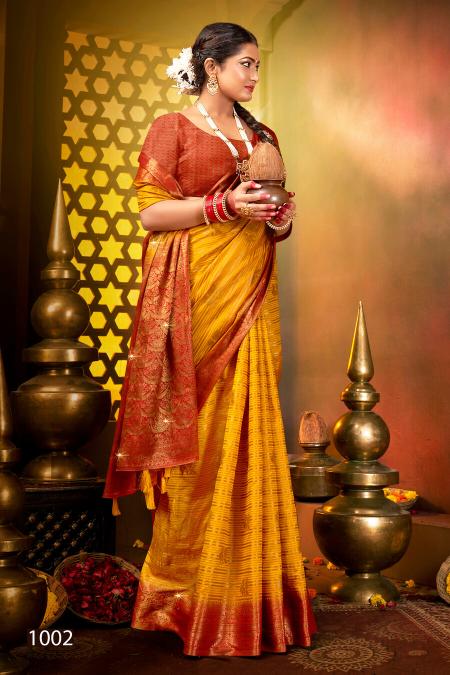 Saroj Tanak Tara Vol 1 Soft Dola Silk Swarovski Saree Collection