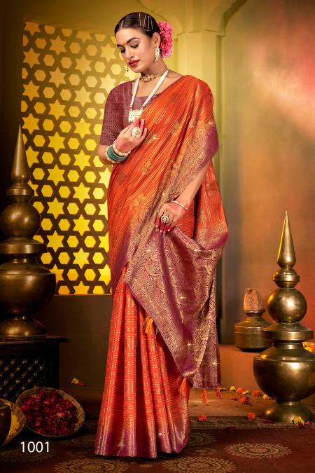 Saroj Tanak Tara Vol 1 Soft Dola Silk Swarovski Saree Collection