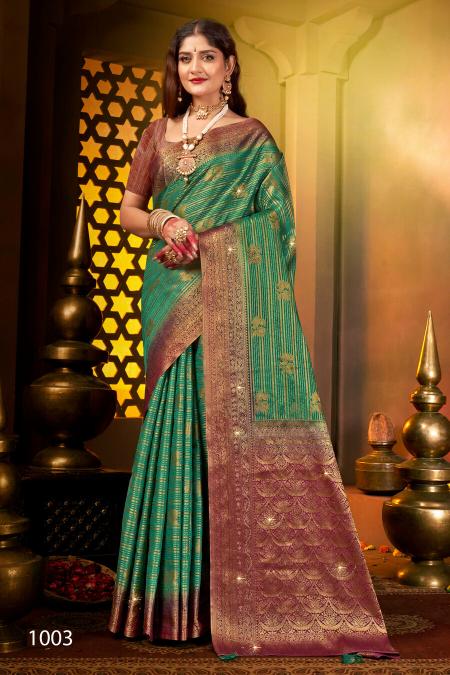 Saroj Tanak Tara Vol 1 Soft Dola Silk Swarovski Saree Collection