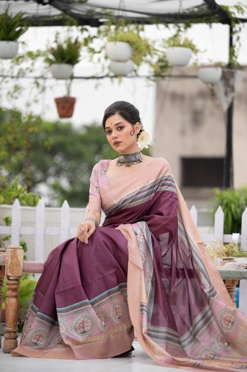 Sc Hetal Tussar Soft Printed Saree Collection