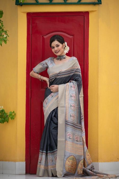 Sc Hetal Tussar Soft Printed Saree Collection