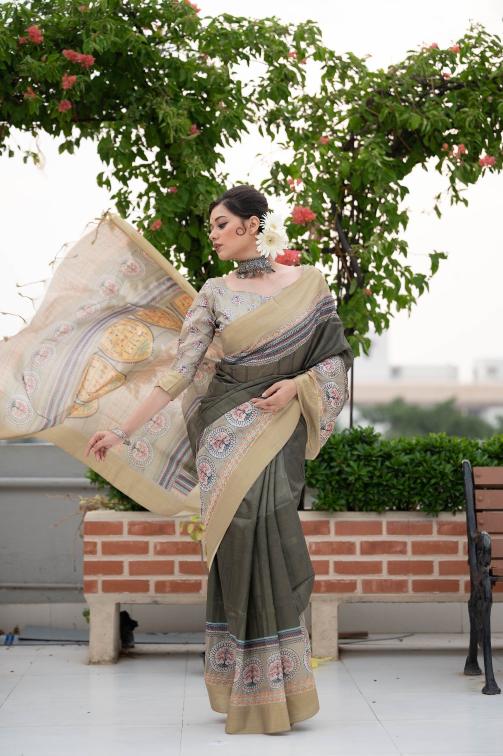 Sc Hetal Tussar Soft Printed Saree Collection