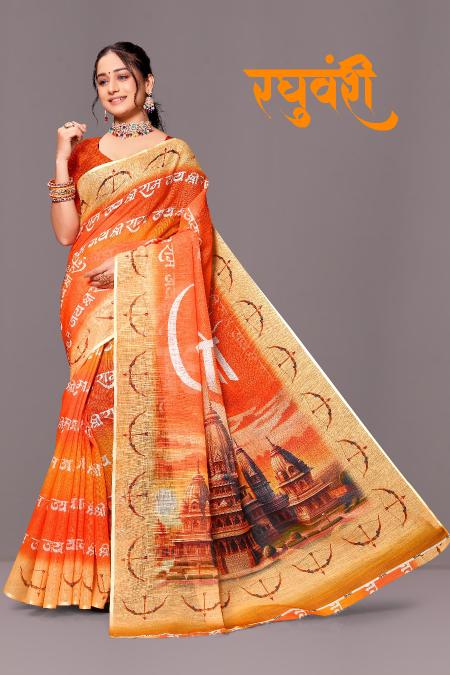 Sc Raghuvanshi Special Linen Digital Saree Collection