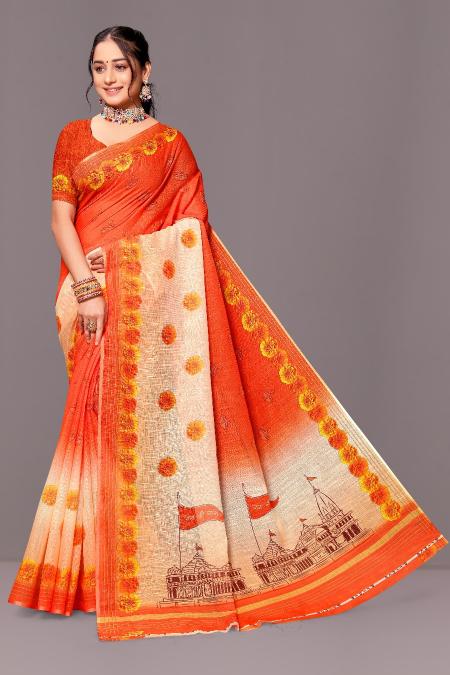 Sc Raghuvanshi Special Linen Digital Saree Collection