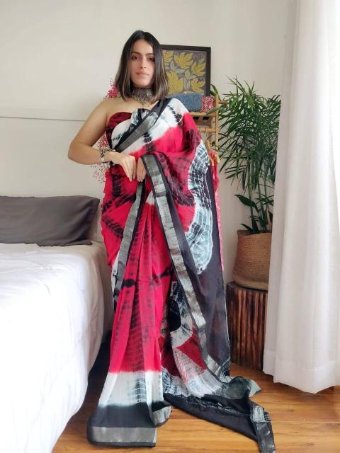 Sc Shibori Linen Printed Saree Collection