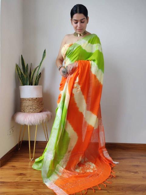 Sc Shibori Linen Printed Saree Collection