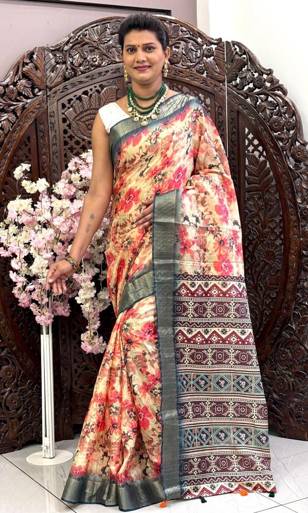 Scmd Siddhi Handloom Silk Digital Printed Saree Collection