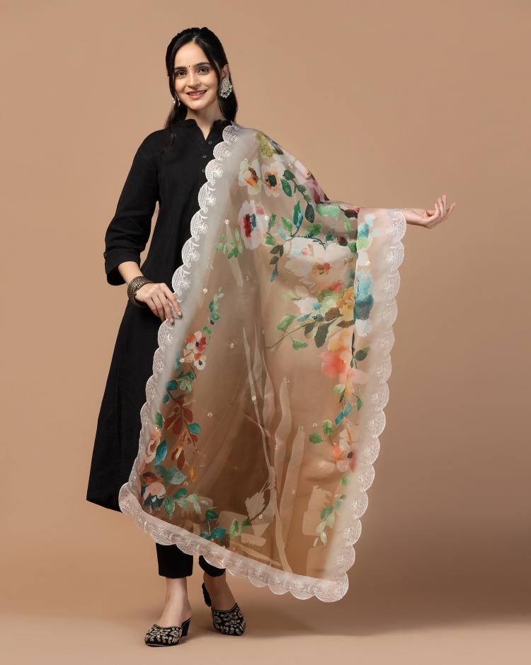 Sequence Embroidery Organza Dupatta Vol 1