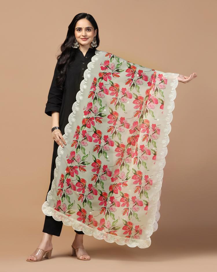 Sequence Embroidery Organza Dupatta Vol 1