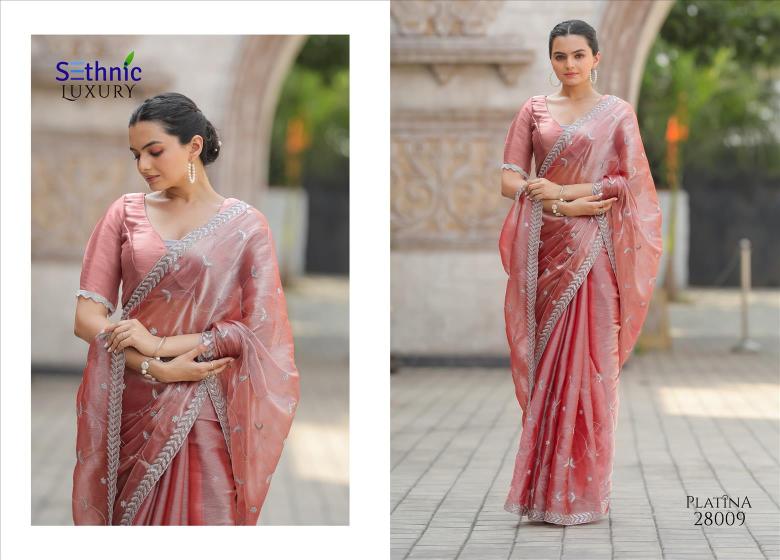 Sethnic Platina Soft Burberry Designer Saree Collection