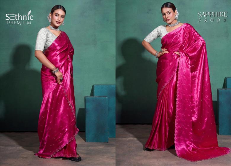 Sethnic Sapphire Satin Silk Designer Saree Collection